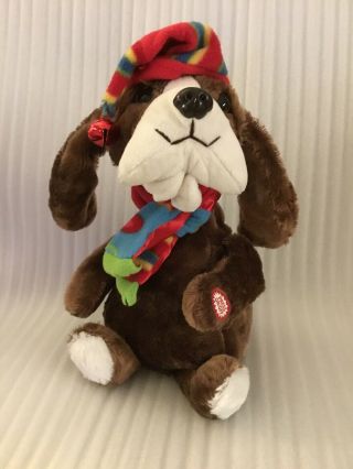 Dan Dee 10” Christmas Animated Dog Light Up Cheeks Sings 4 Songs Plush Animal