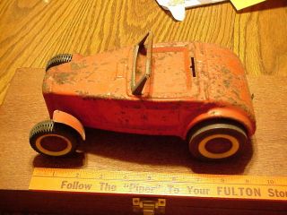 Vintage Tin Metal Buddy L Model Car Hot Rod Roadster