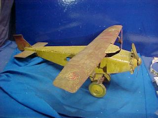 Orig 1930s Steelcraft Pressed Steel Tri Motor Toy Airplane