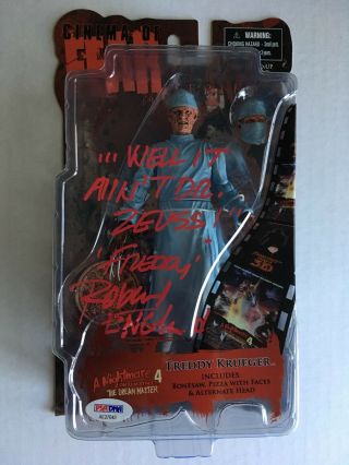 Mezco Nightmare On Elm Street Freddy Krueger Action Figure Signed Robert Englund
