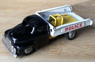 (1) Vintage Tin Japan Friction Police Tow Truck Black