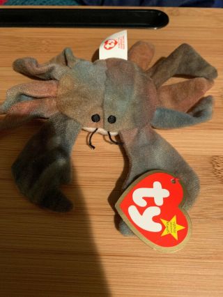Vintage 1996 Claude The Crab Ty Beanie Baby Babies Rare Retired