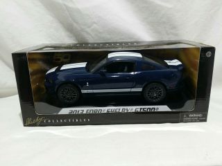 Shelby Collectibles 2013 Ford Shelby Mustang Gt 500 Blue 1:18 Scale Diecast Car
