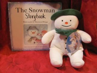 Vintage Eden Toys 10 " Plush Briggs The Snowman W/ Tag And Storybook Book