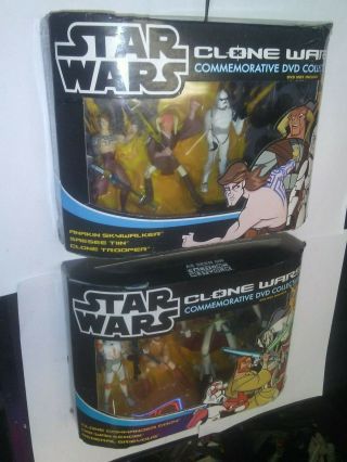 Star Wars Clone Wars Commemorative Dvd 3 - Pack 1 & 2 Hasbro 2005 Wal - Mart Excl.