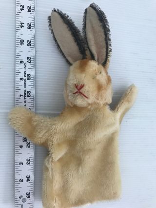 Vintage Steiff ? Bunny Rabbit Hand Puppet German Mohair - No Button No Eyes Old