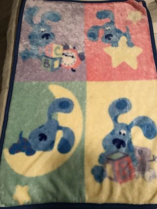 Vintage Hard To Find Blues Clues Plush Baby Toddler Blanket