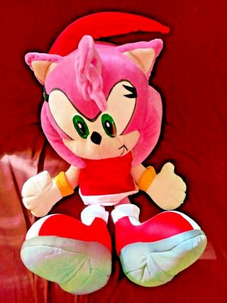 Hard To Find Sonic The Hedgehog Amy Rose Sega 21 " Plush 1991 - 2006 By Toy Network