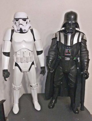 2 Star Wars Large 31 - Inch Darth Vader & Storm Trooper Figures Jakks Pacific 2014
