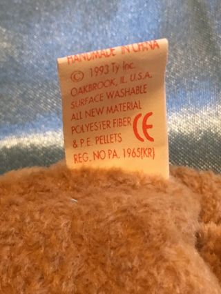 “CURLY” TY Beanie Baby,  Retired 3