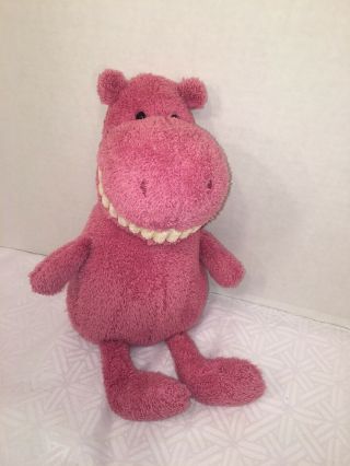 Vguc - Htf - Rare - 14” Jellycat Toothy Hippo Medium Pink Plush