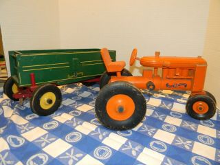 Vintage Wood Peter - Mar Tractor And Wagon Muscatine Iowa