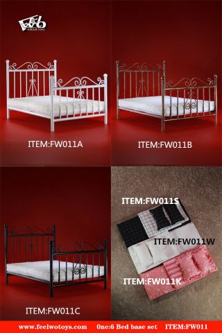 Feelwotoys Fw011a 1/6 Metal Bed Base & Mattress Pillow Quilt Sheet F 12  Figure