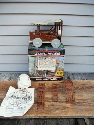 Vintage Kenner Star Wars Power Of The Force Ewok Battle Wagon W/original Box