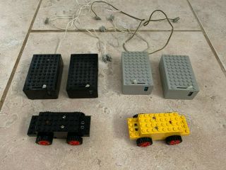 Set Of 2 Lego 4v Electric Train Motors With 4 Battery Boxes And 4 Cables