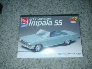 1962 Chevrolet Impala Ss Convertible Amt Ertl 1:25 8209 Unbuilt Model Kit