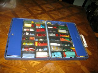 45 1960s Vintage Matchbox Hot Wheels Husky And Others In Carrying Case