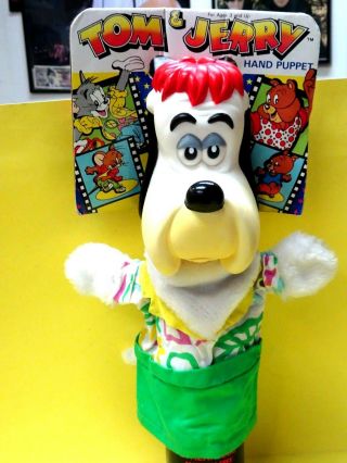 Rare Vintage 1989 Tom & Jerry Droopy 12 " Hand Puppet W/vinyl Molded Head Mip