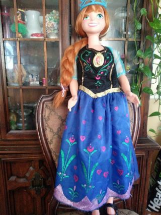 Disney Princess Ana Frozen My Size Doll W/2 Outfits 36 " Tall.  Three Feet Tall