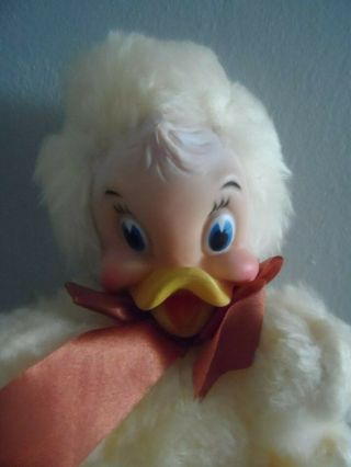 Vintage Rushton Style Stuffed Duck Chick Rubber Face Cute
