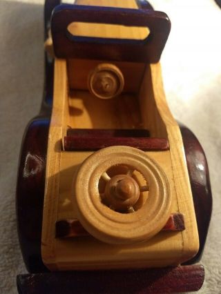 Vintage Wooden Car Handmade 10 " Inches Crafted Wood Collectible