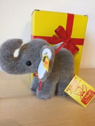 Steiff Jumbo 1451/12 Elephant With Tags And Box 4.  75 " Made In West Germany
