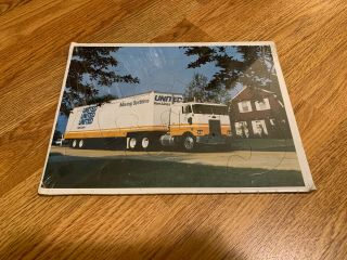 Vintage 1970s United Van Lines Peterbilt Cabover Semi Truck Rig Puzzle 11”x8.  5”