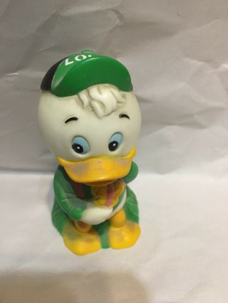 Vintage 1980s Shelcore Louie Duck Walt Disney Rubber Toy
