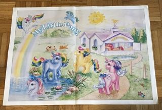 Vintage Hasbro Rare My Little Pony Apology Promo Mailaway Poster Horseshoe Pnts