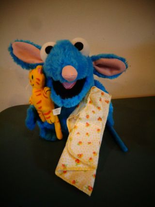 Disney Bear In The Big Blue House 7 " Plush Tutter Mouse W/cat Toy & Blanket
