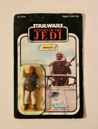 1983 Kenner Star Wars Rotj Unpunched Weequay 77 - Back (a) On Card Moc