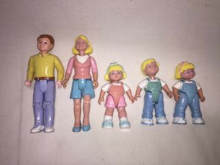 Fisher Price Loving Family Dollhouse Figures Dad Mom Triplets Boy And Girls 1993