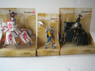 Schleich World Knights / Knight With Dragon & Black Knight 70046 70032 And 70003