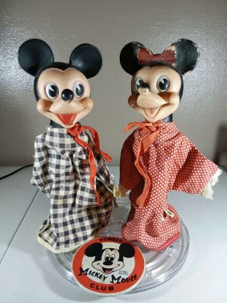 Vintage Gund/walt Disney Productions Mickey & Minnie Mouse Hand Puppets