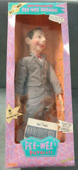 Vintage 1989 Ventrioloquist Pee - Wee Herman 24 " Doll W/ Box - Matchbox