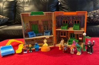 Vintage 1984 Playskool 123 Sesame Street Playset House Furniture & Figures