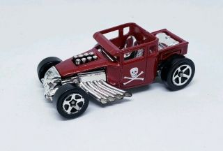 Hot Wheels 2006 First Editions Bone Shaker Dark Red 5sp Loose