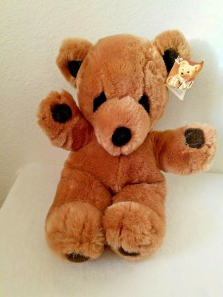Gund Stitches Teddy Bear 1979 Brown Vintage Plush Stuffed Animal 16 "