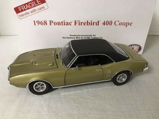 1:18 Danbury / Acme 1968 Firebird 400 Coupe Gold W/ Black Vinyl Top 