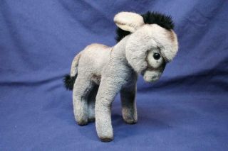 Steiff 10 " Gray Donkey Mule Plush W/ Button & Ear Tag Vintage