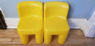 Vintage Little Tikes Child Size Chunky Yellow Chairs Set Of 2