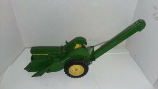 Vintage John Deere 3010 Tractor With Corn Picker,  Metal Cast Rims 3 Point Hitch