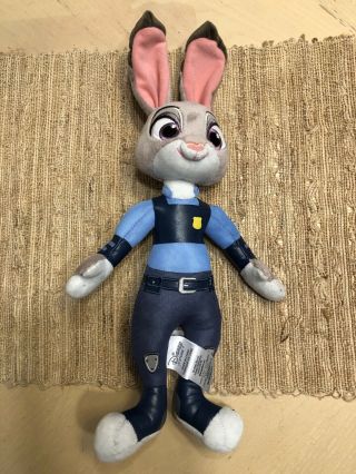 Disney Store Zootopia Police Officer Judy Hopps Stuffed Plush Bunny Rabbit 13”