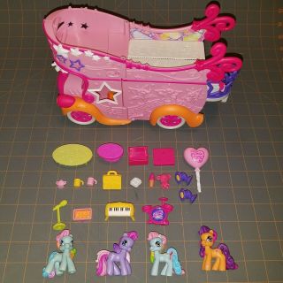 MY LITTLE PONY Star Song Mobile Stage Party Bus Van Pink Orange Car Hasbro 2007 2