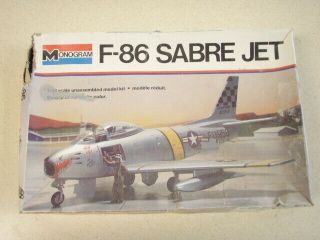 F - 86 Sabre Jet,  Monogram 1/48 Scale Plastic Model Airplane Kit Pn - 5402