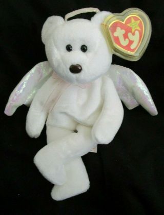 Ty Beanie Baby Halo Angel Bear Dob Angel 31,  1998 Mwmt