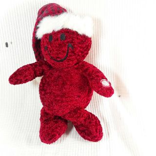 Dan Dee Red Christmas Smiley Face Stuffed Plush Tickle Wiggle Vibrating Dandee