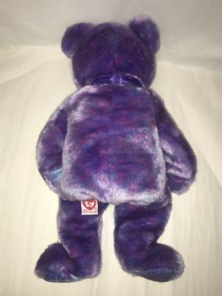 TY Beanie Baby Buddy CLUBBY IV Purple Plush Sparkle Club Teddy Bear 3