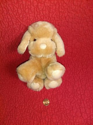 7 " Vintage Gund Dogfeat Tan Puppy Dog Brown Spot Plush Stuffed Toy