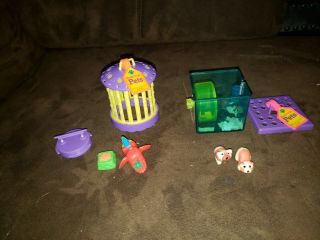 Vintage Littlest Pet Shop Hurrying Hamsters Kenner Complete Hampsters And Bird